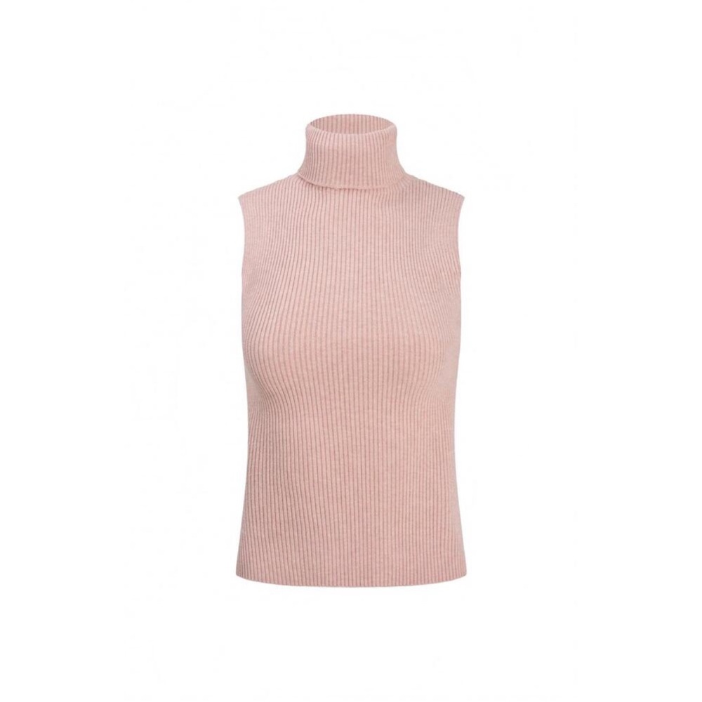 Astrid Clothing Harper Top: Pink Sleeveless Turtleneck Sweater